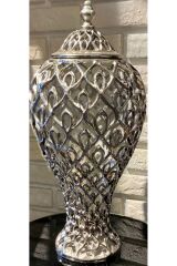 TEK ADET ALUMİNYUM DÖKÜM DEKORATİF OBJE KÜP (GOLD, GÜMÜŞ (52 CM ) Gümüş