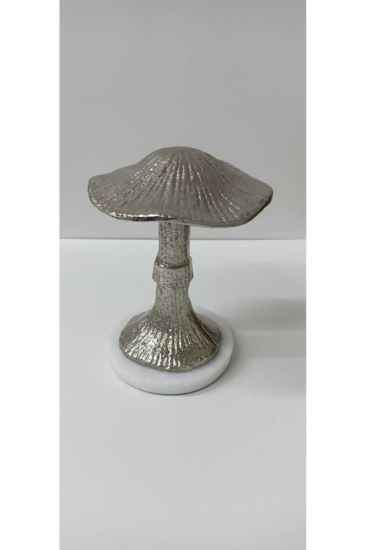 ALUMİNYUM DÖKÜM OBJE MANTAR GÜMÜŞ (17 Cm ) Gümüş